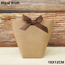 Load image into Gallery viewer, 5pcs Black White Merci Thank You Gift Packaging Candy Kraft Paper Bag Wedding Dragee Gift Box Cookie Gift Bags Wrapping Supplies