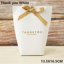 Load image into Gallery viewer, 5pcs Black White Merci Thank You Gift Packaging Candy Kraft Paper Bag Wedding Dragee Gift Box Cookie Gift Bags Wrapping Supplies