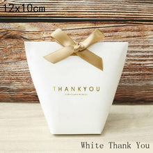 Load image into Gallery viewer, 5pcs Upscale Black White Bronzing "Merci" Candy Bag French Thank You Wedding Favors Gift Box Package Birthday Party Favor Bags