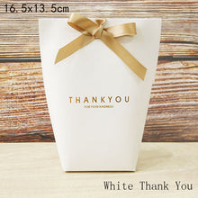 Load image into Gallery viewer, 5pcs Upscale Black White Bronzing "Merci" Candy Bag French Thank You Wedding Favors Gift Box Package Birthday Party Favor Bags