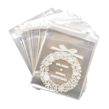 Load image into Gallery viewer, 50pcs 10x10cm Christmas Cookie Candy Gift Bags Plastic Self-adhesive Biscuits Snack Packaging Bags Xmas Decoration Favors