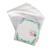 Load image into Gallery viewer, 50pcs 10x10cm Christmas Cookie Candy Gift Bags Plastic Self-adhesive Biscuits Snack Packaging Bags Xmas Decoration Favors