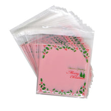 Load image into Gallery viewer, 50pcs 10x10cm Christmas Cookie Candy Gift Bags Plastic Self-adhesive Biscuits Snack Packaging Bags Xmas Decoration Favors