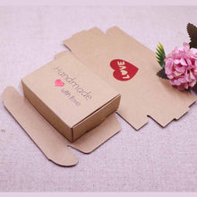 Load image into Gallery viewer, DIY 100pcs multi styles gift/candy/packing box new handmade with love cardboard gift package &amp; Wedding Favourate BOX Red Heart