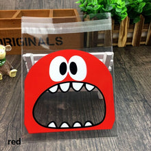 Load image into Gallery viewer, 100Pcs Cute Big Teech Mouth Monster Plastic Bag Wedding Birthday Party Favors Cookie Candy Gift Self Adhesive Packaging Bags