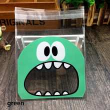 Load image into Gallery viewer, 100Pcs Cute Big Teech Mouth Monster Plastic Bag Wedding Birthday Party Favors Cookie Candy Gift Self Adhesive Packaging Bags
