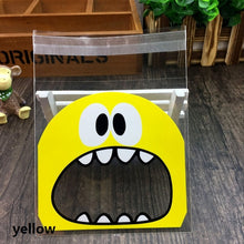 Load image into Gallery viewer, 100Pcs Cute Big Teech Mouth Monster Plastic Bag Wedding Birthday Party Favors Cookie Candy Gift Self Adhesive Packaging Bags