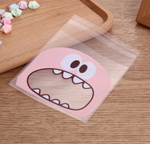 Load image into Gallery viewer, 100Pcs Cute Big Teech Mouth Monster Plastic Bag Wedding Birthday Party Favors Cookie Candy Gift Self Adhesive Packaging Bags